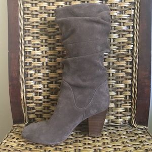 Franco Fortini Leigh Taupe Suede Slouchy Boot 8.5